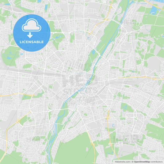 Munich, Germany printable street map