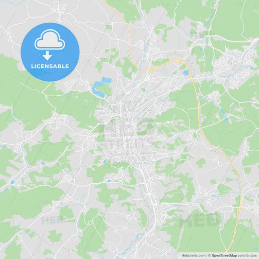 Coburg, Germany printable street map