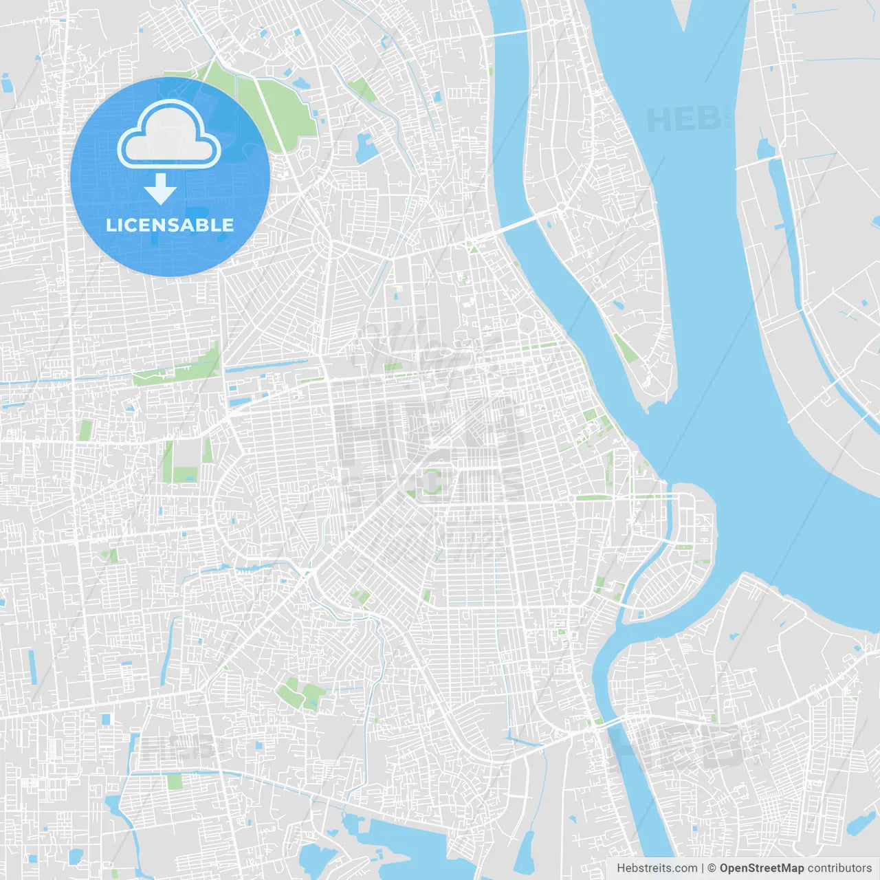 Printable map of Phnom Penh, Cambodia