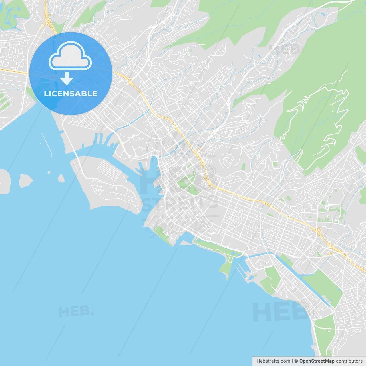 Printable map of Honolulu, United States