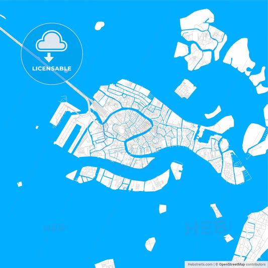 Venice, Italy bright two-toned vector map