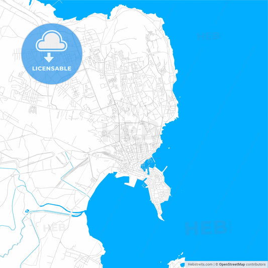 Syracuse, Italy bright two-toned vector map