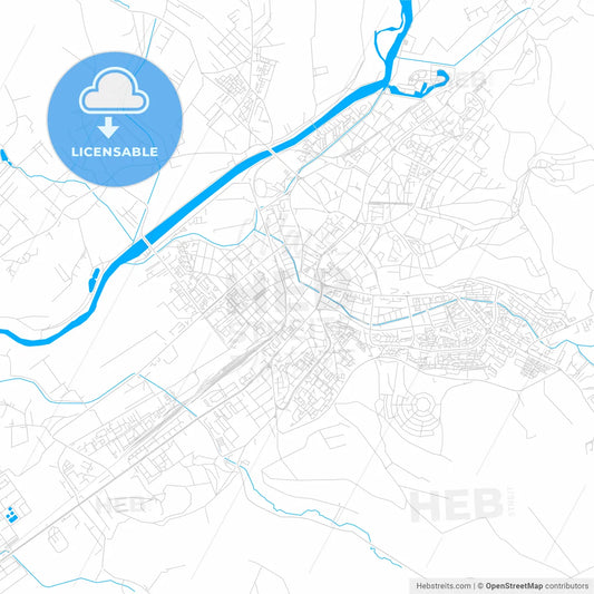 Târgu Mureș, Romania bright two-toned vector map
