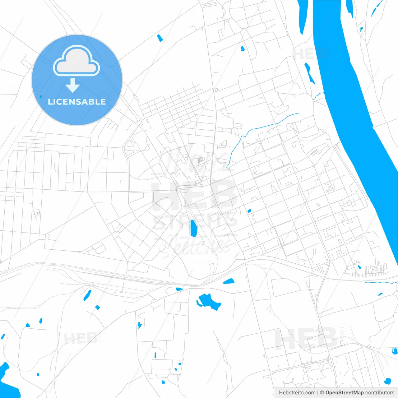 Murom, Russia bright two-toned vector map