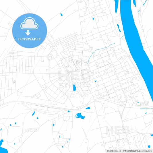 Murom, Russia bright two-toned vector map