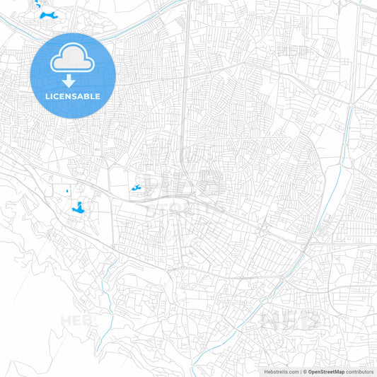 Bursa, Turkey bright two-toned vector map