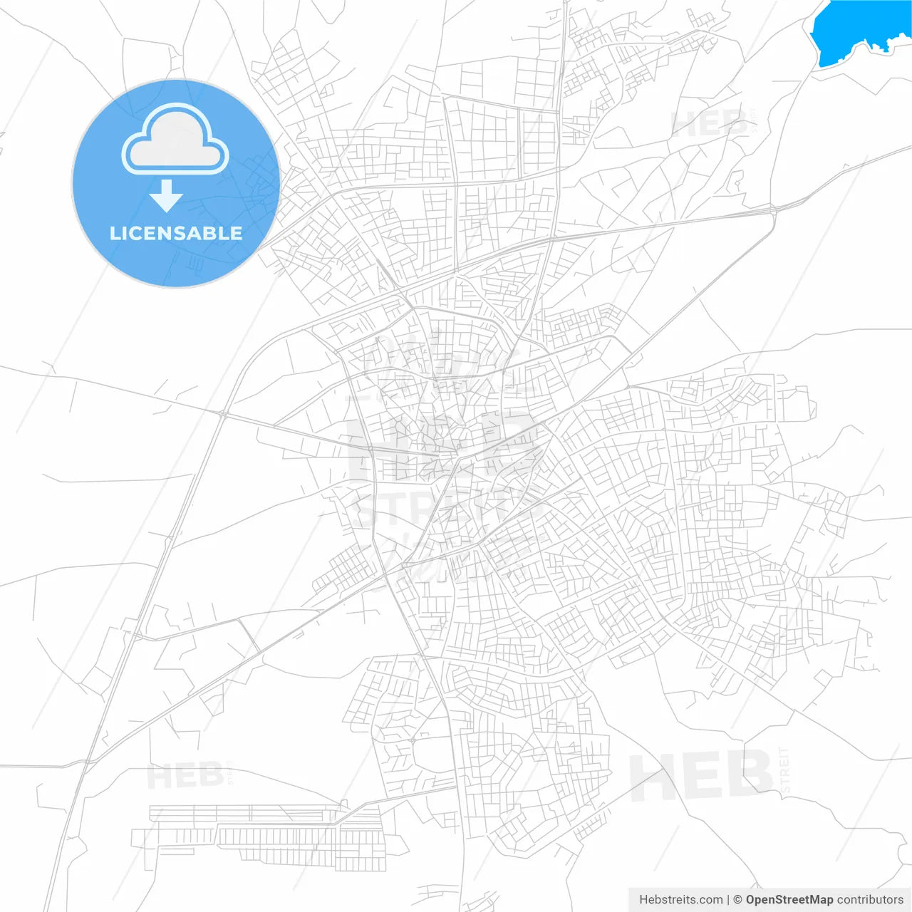 Çorum, Turkey bright two-toned vector map