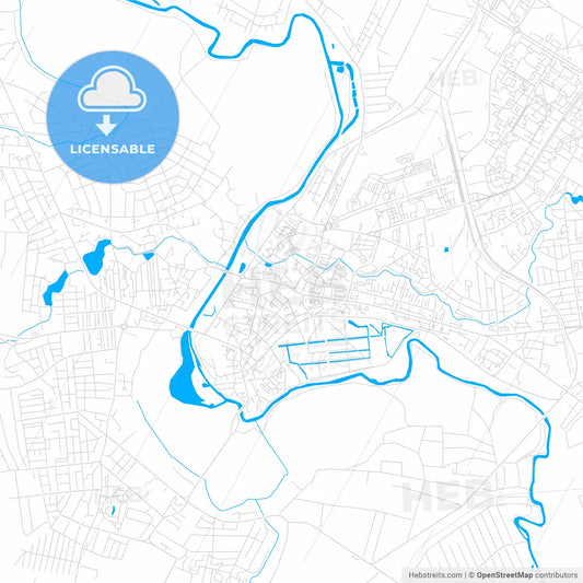 Lutsk, Ukraine bright two-toned vector map