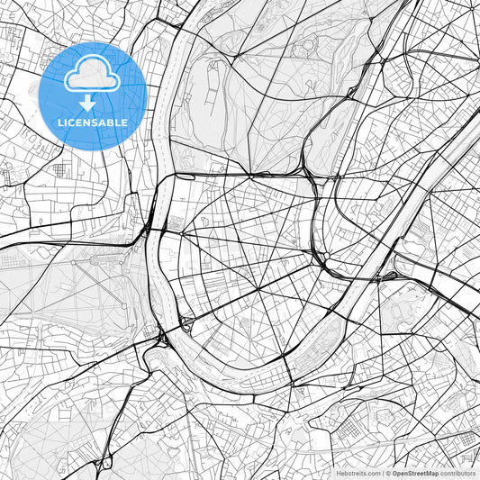 Vector PDF map of Boulogne-Billancourt, France
