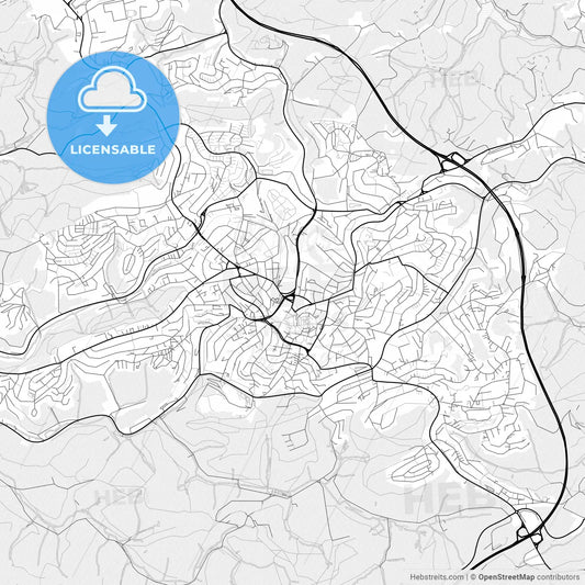 Vector PDF map of Ludenscheid, Germany