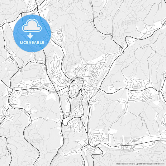 Vector PDF map of Gummersbach, Germany