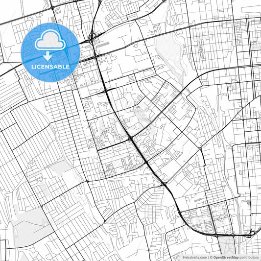 Vector PDF map of Almaty, Kazakhstan