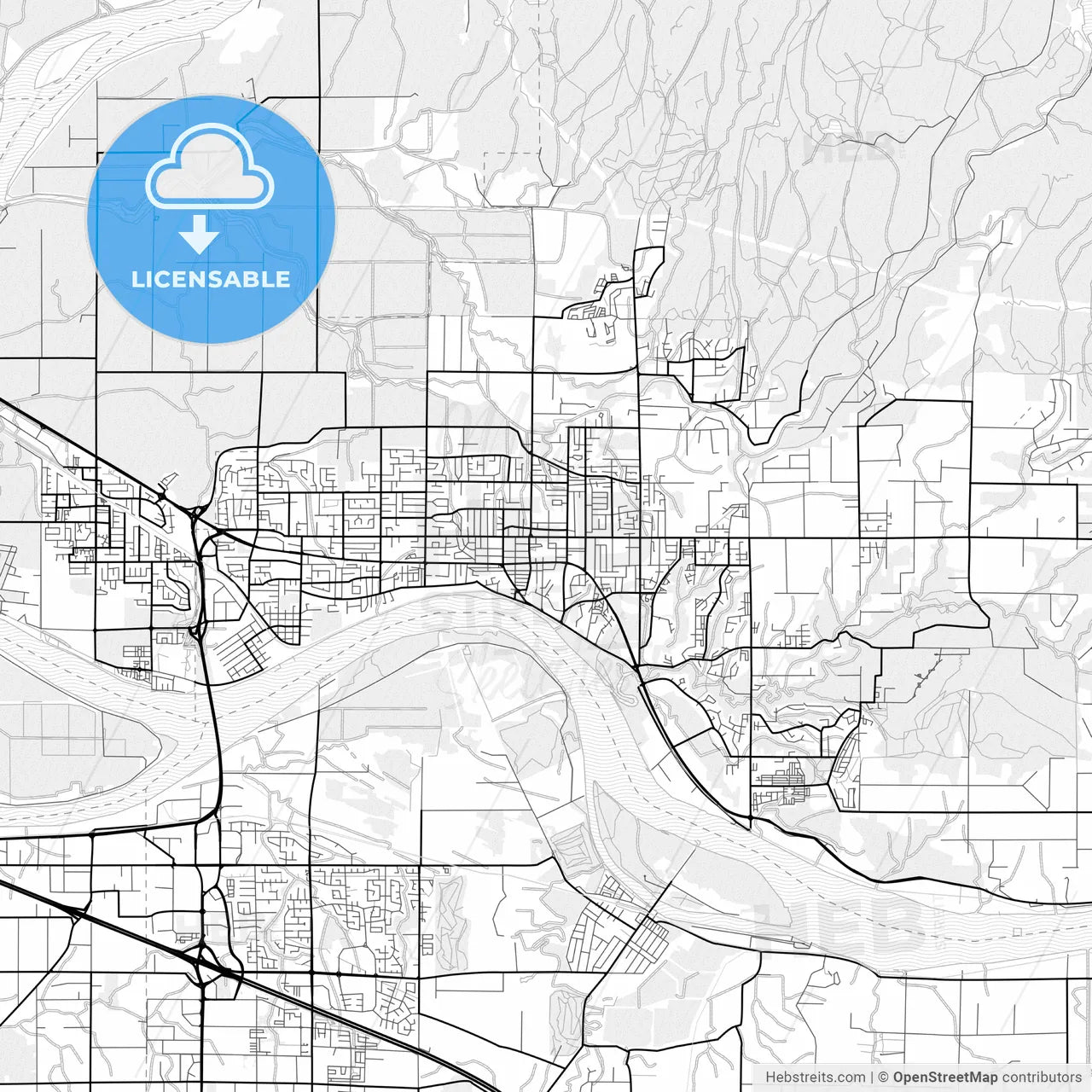 Vector PDF map of Maple Ridge, Canada