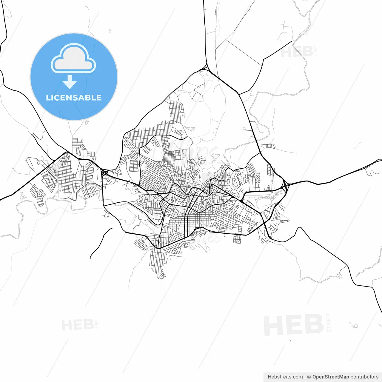 Vector PDF map of Hidalgo del Parral, Mexico