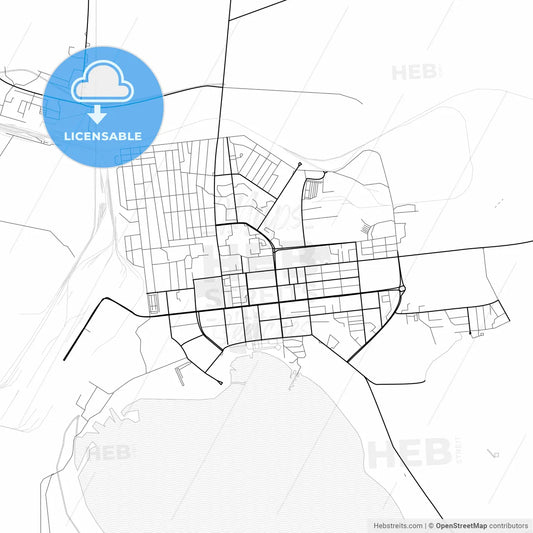 Vector PDF map of Balqash, Kazakhstan