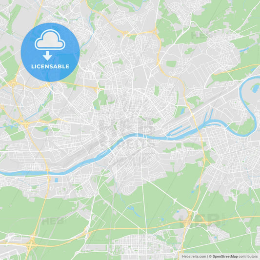 Frankfurt, Germany printable street map
