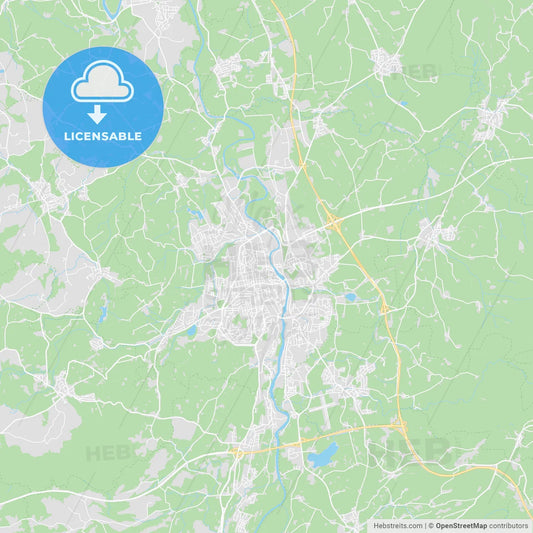 Kempten (Allgau), Germany printable street map