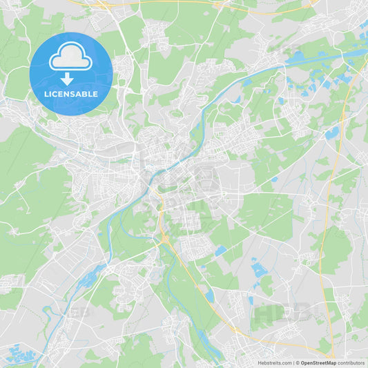 Neu-Ulm, Germany printable street map