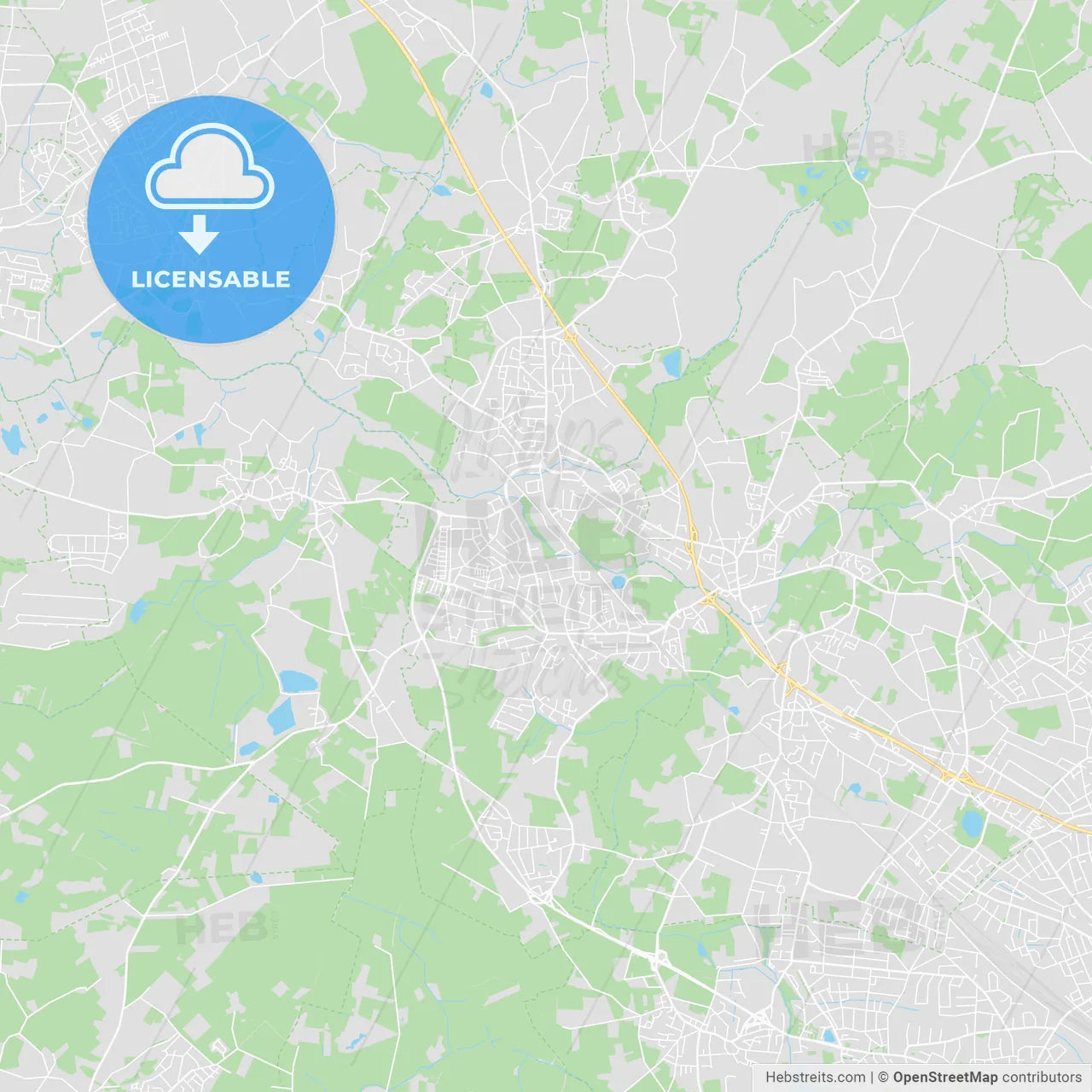 Pinneberg, Germany printable street map