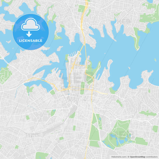 Printable map of Sydney, Australia