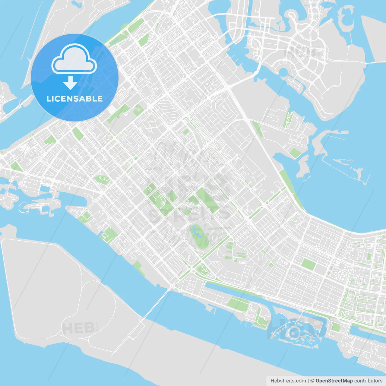 Printable map of Abu Dhabi, United Arab Emirates