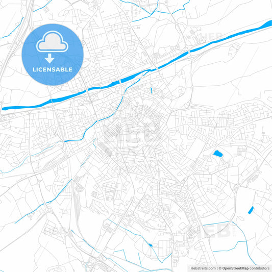 Perpignan, France bright two-toned vector map