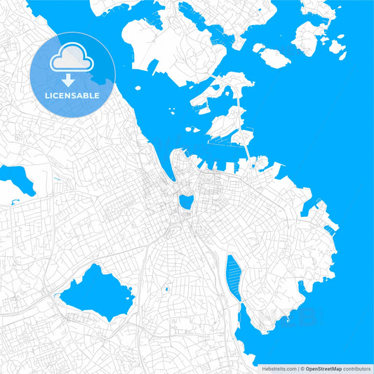 Stavanger, Norway bright two-toned vector map