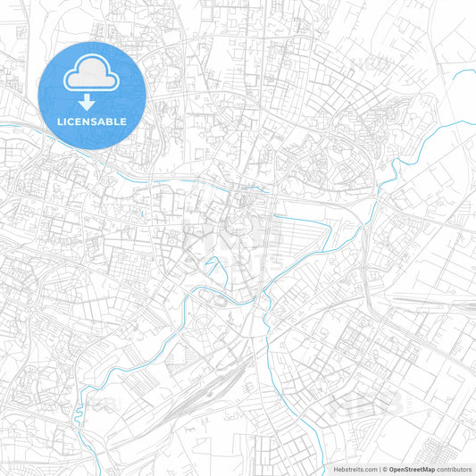 Lublin, Poland bright two-toned vector map