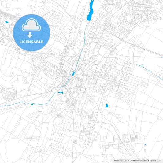 Kielce, Poland bright two-toned vector map