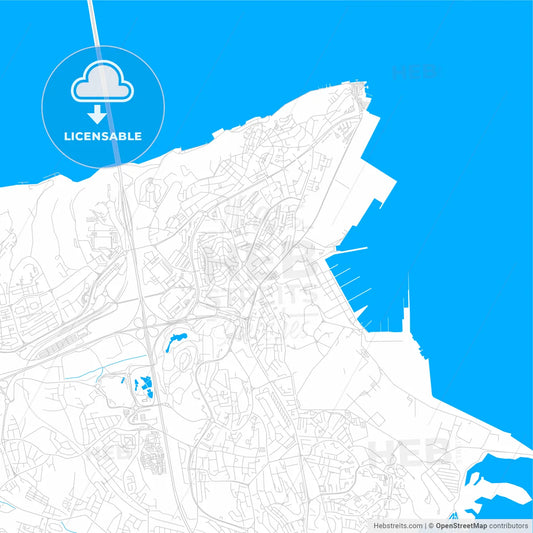 Almada, Portugal bright two-toned vector map