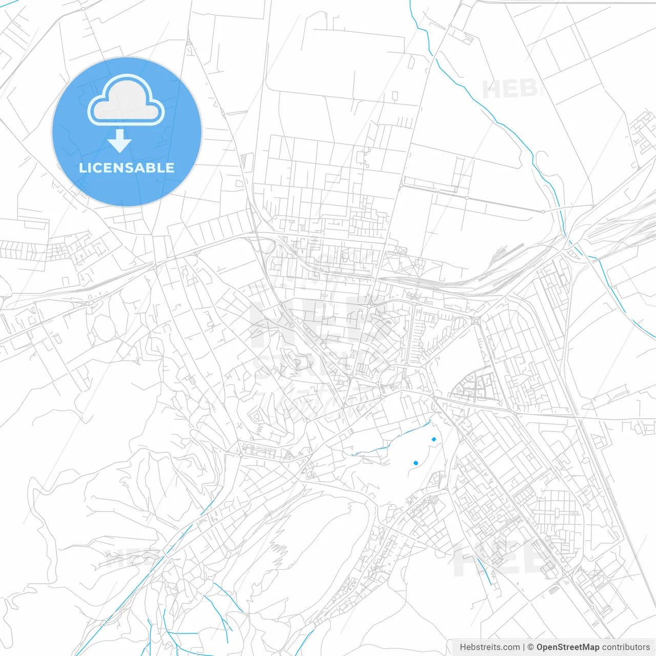 Brașov, Romania bright two-toned vector map