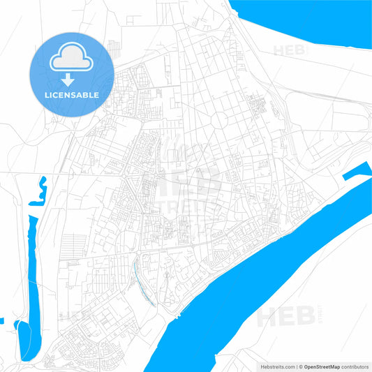Galați, Romania bright two-toned vector map