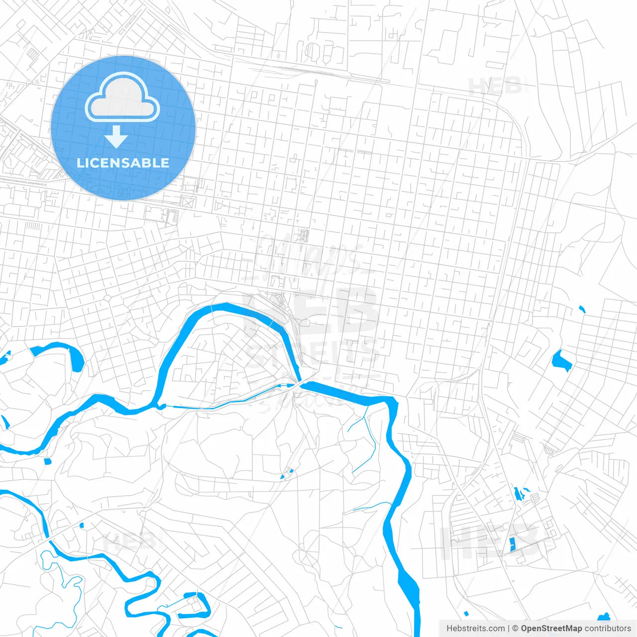 Maykop, Russia bright two-toned vector map