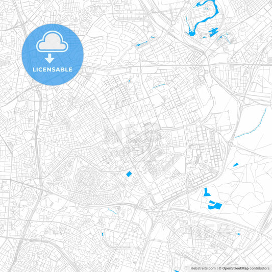 San Blas, Spain bright two-toned vector map