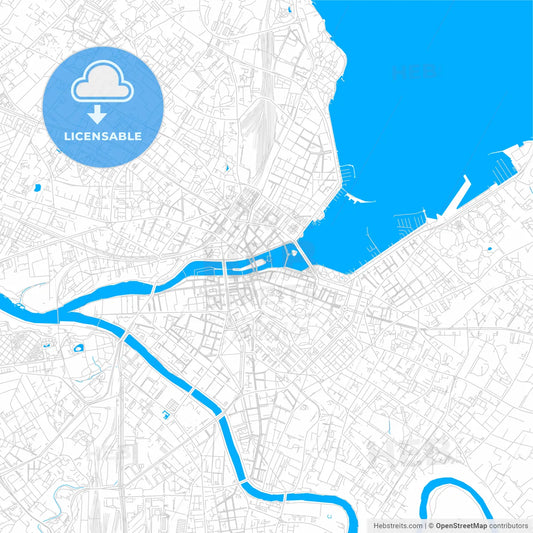 Geneva, Switzerland bright two-toned vector map
