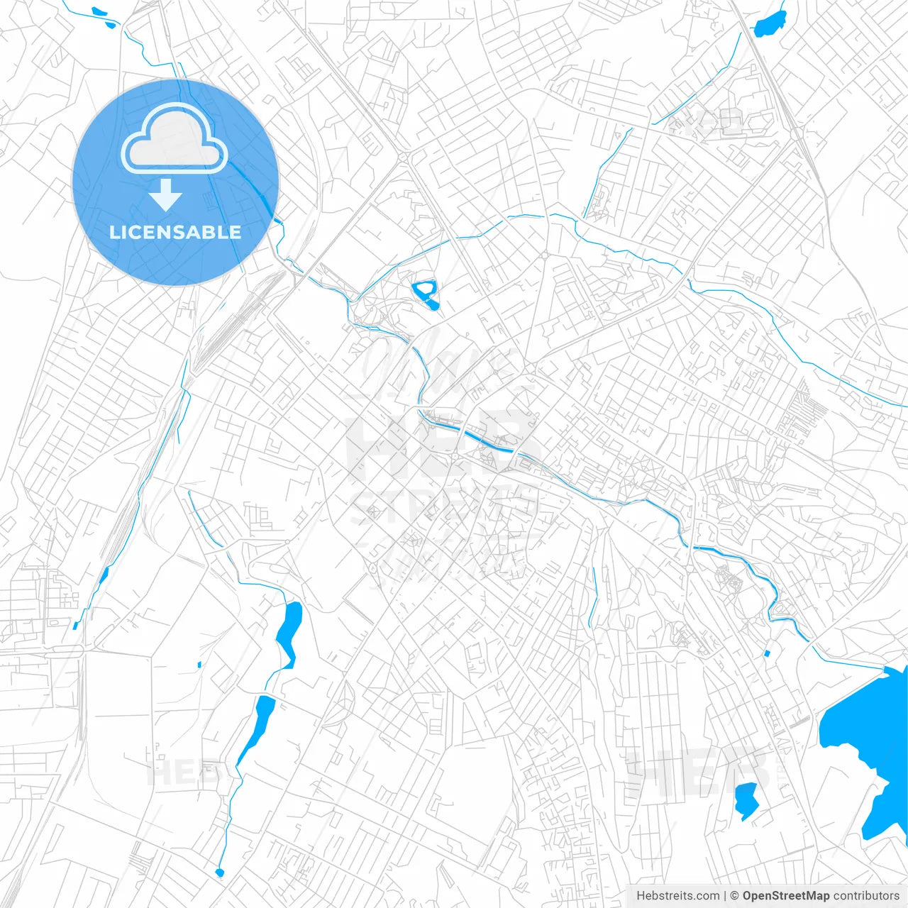 Simferopol, Ukraine bright two-toned vector map
