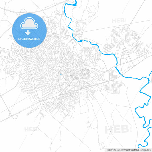 Tarsus, Turkey bright two-toned vector map