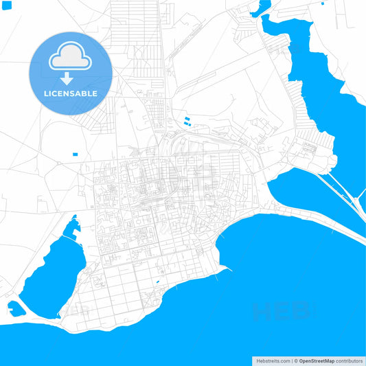 Yevpatoria, Ukraine bright two-toned vector map