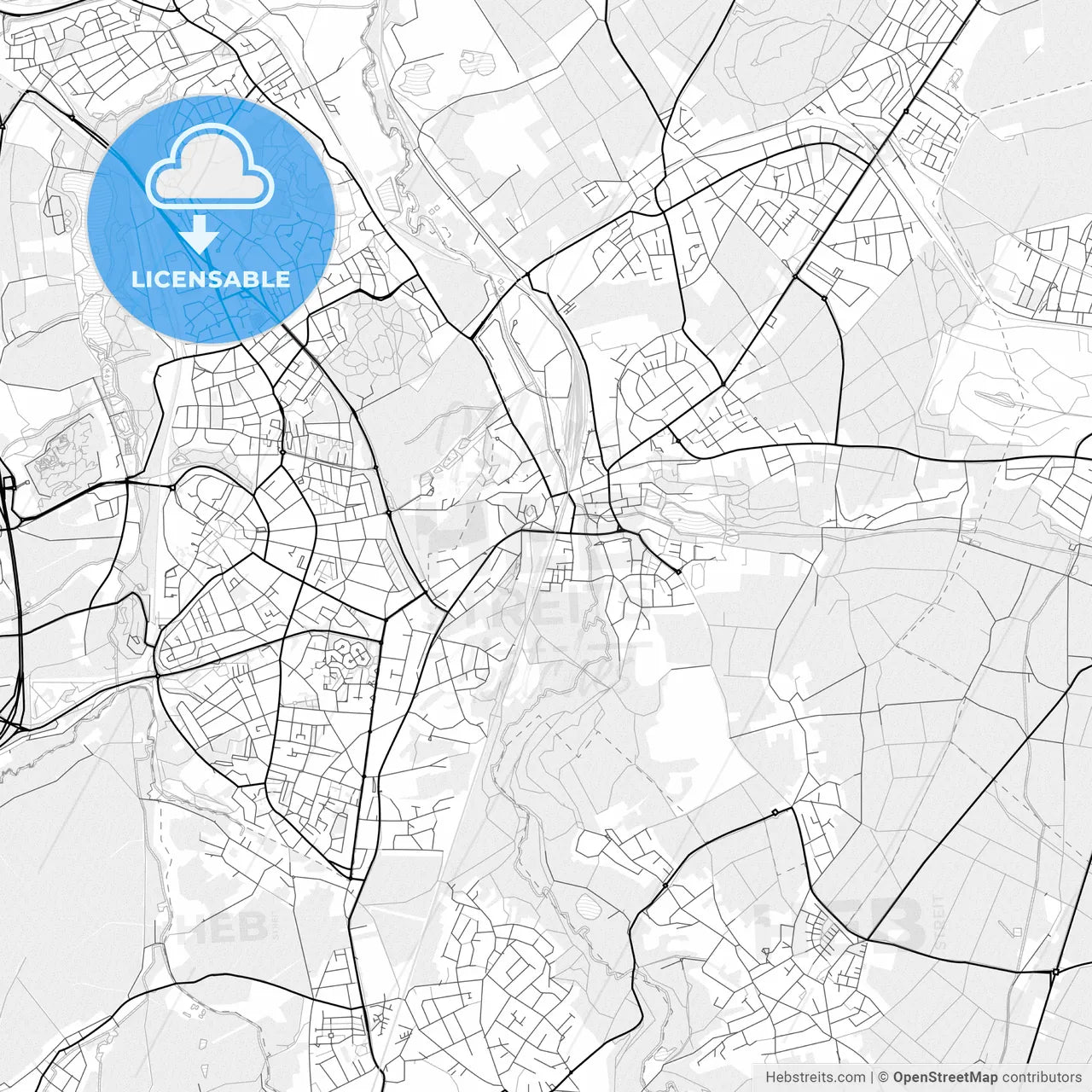 Vector PDF map of Herzogenrath, Germany