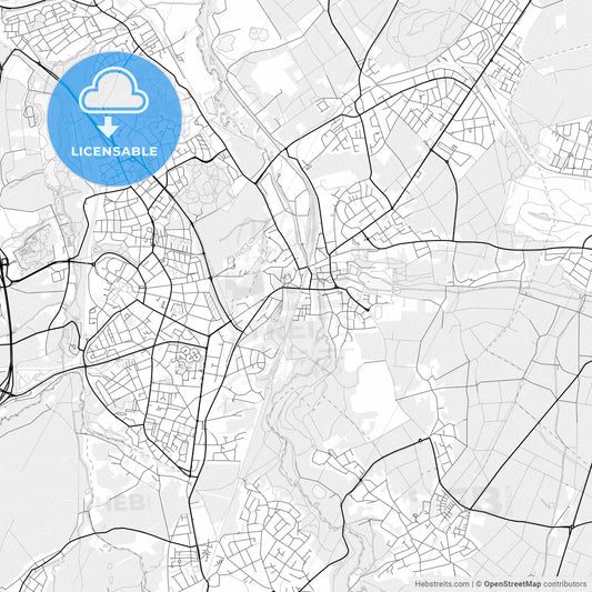Vector PDF map of Herzogenrath, Germany