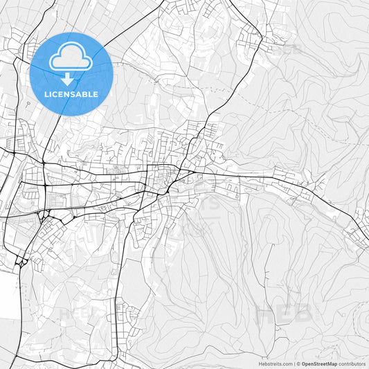 Vector PDF map of Lahr/Schwarzwald, Germany
