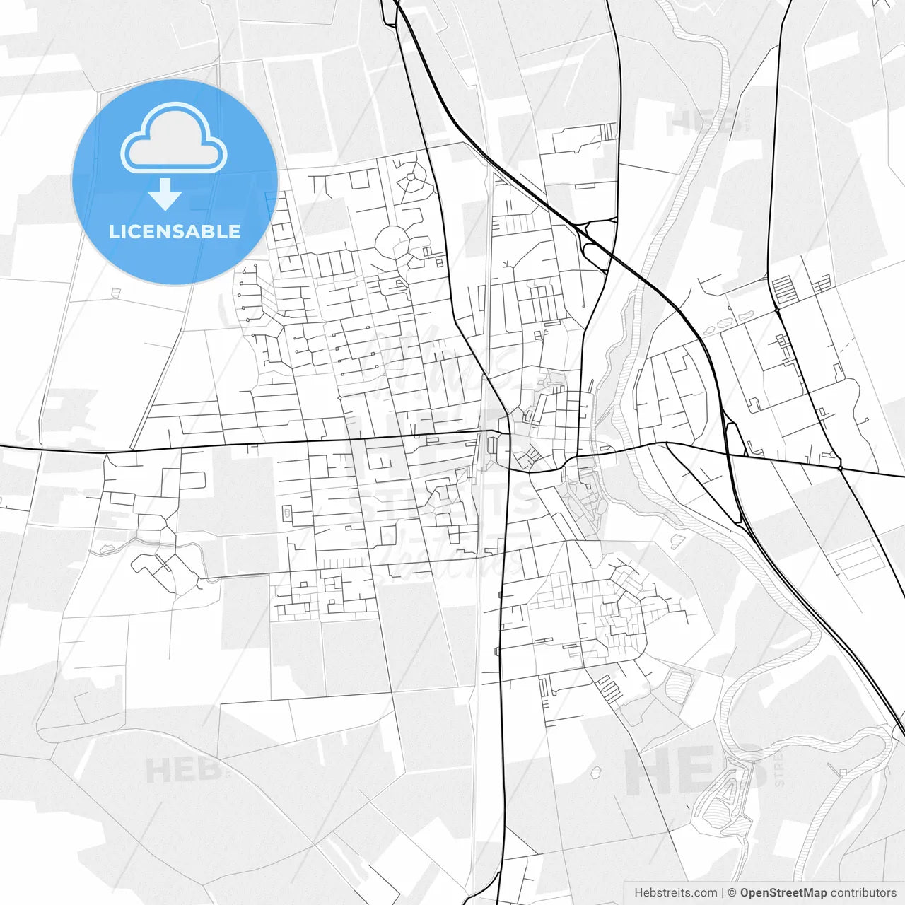 Vector PDF map of Neustadt am Rubenberge, Germany