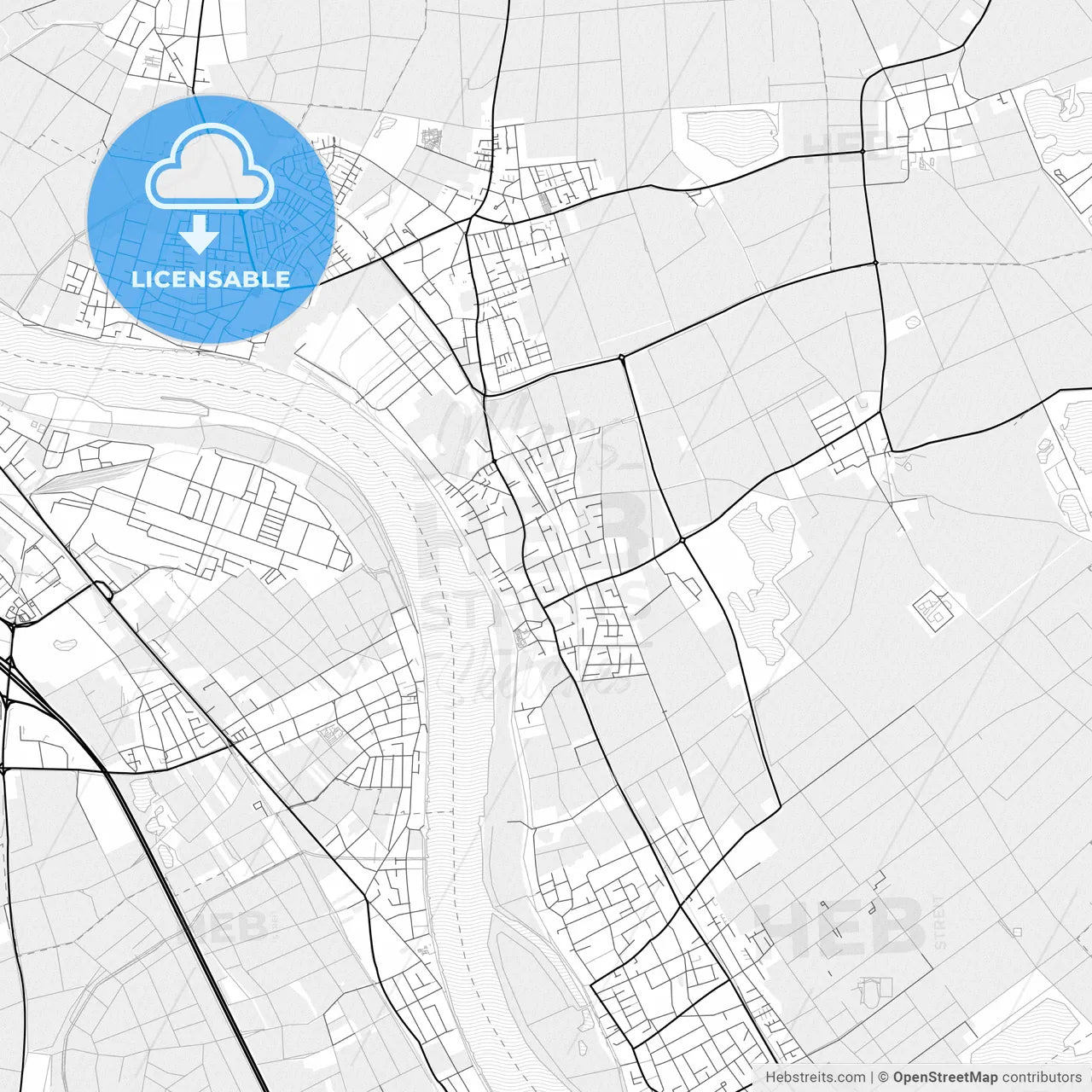 Vector PDF map of Niederkassel, Germany