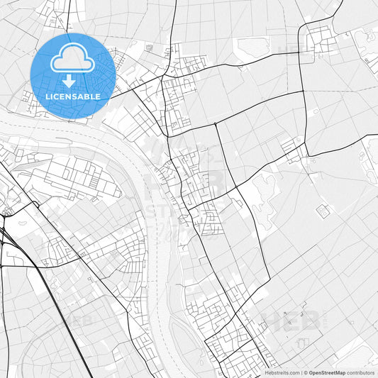 Vector PDF map of Niederkassel, Germany