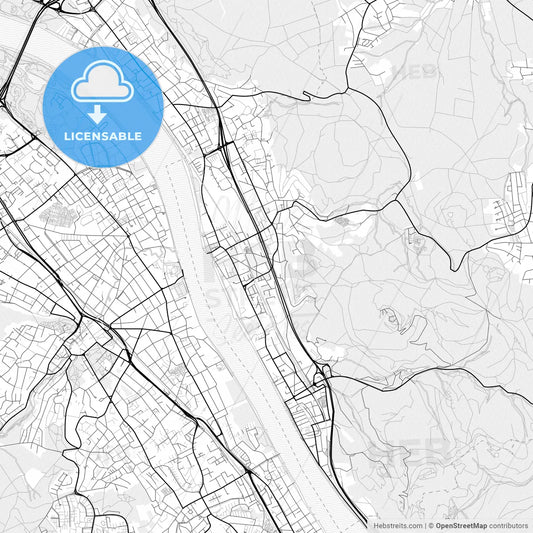 Vector PDF map of Konigswinter, Germany