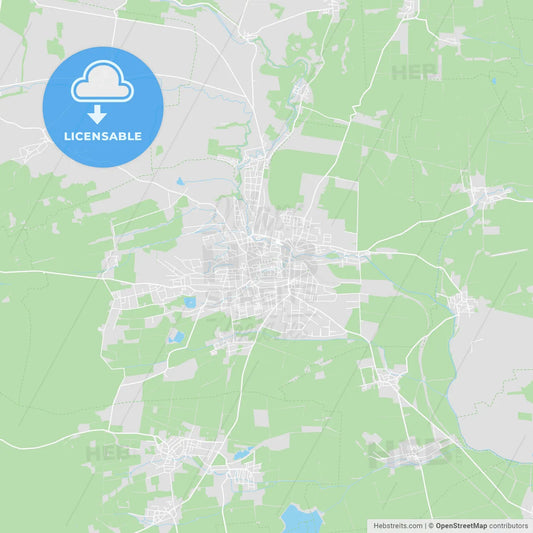 Muhlhausen/Thuringia, Germany printable street map