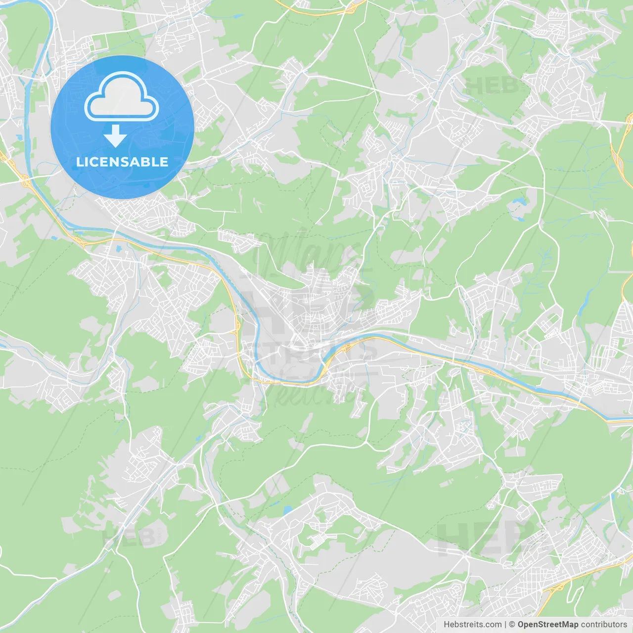 Volklingen, Germany printable street map