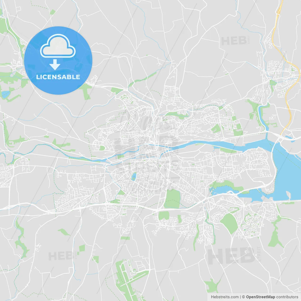 Cork, Ireland printable street map
