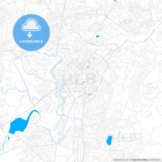 Yerevan, Armenia bright two-toned vector map