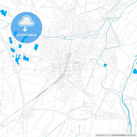 Wiener Neustadt, Austria bright two-toned vector map